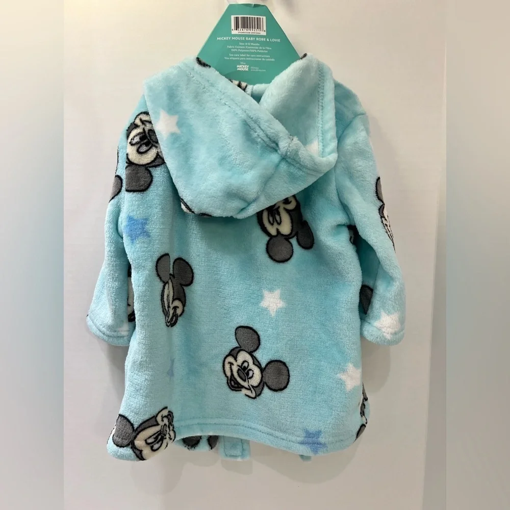 Disney Mickey Mouse Aqua Blue Kids Bathrobe